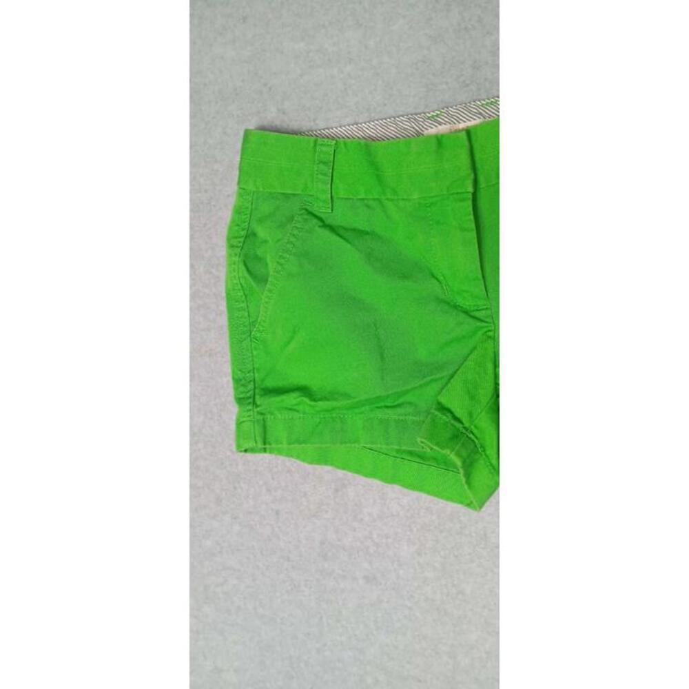 J Crew Chino Broken In Shorts Womens Size 0 Green Low Rise - Picture 8 of 13